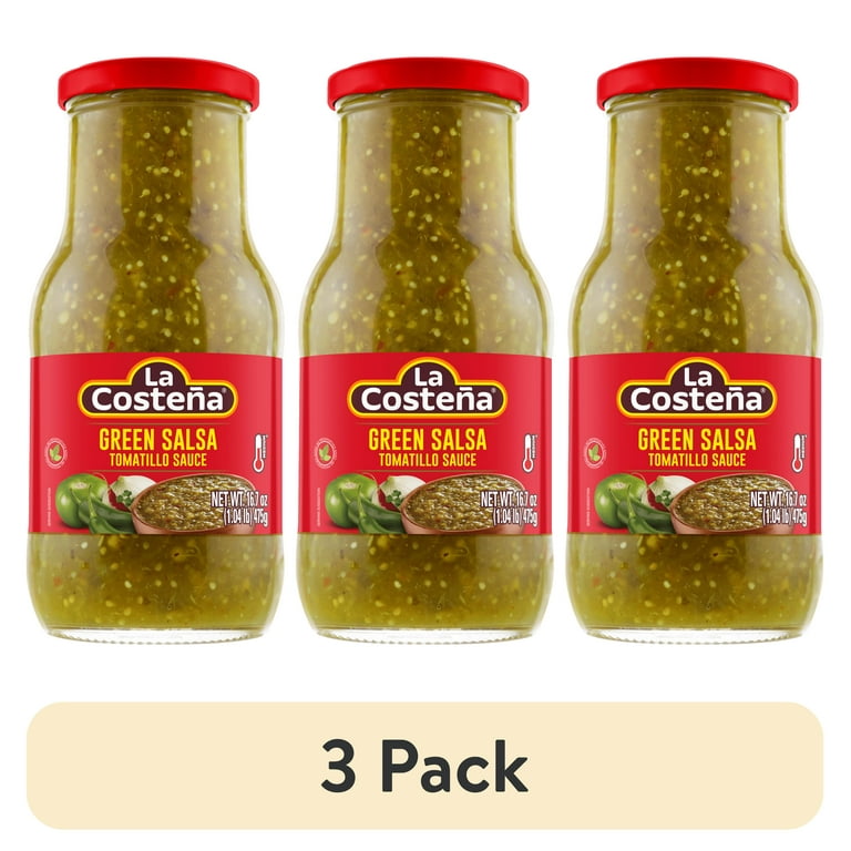 3 pack) La Costeña Green Salsa Verde Tomatillo Sauce, 16.7 oz
