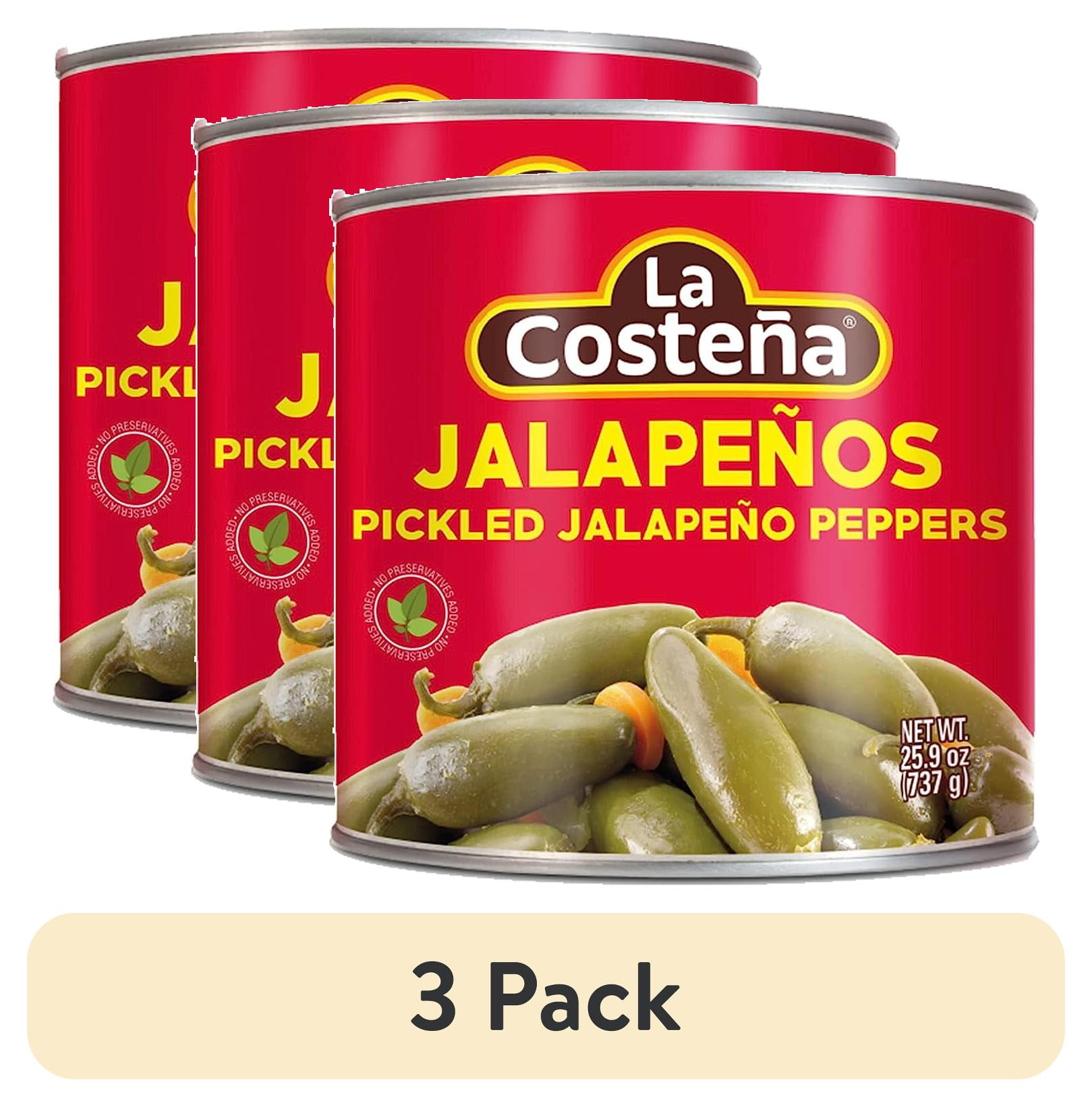 (3 pack) La Costeña Pickled Whole Jalapeno Peppers, 25.9 oz