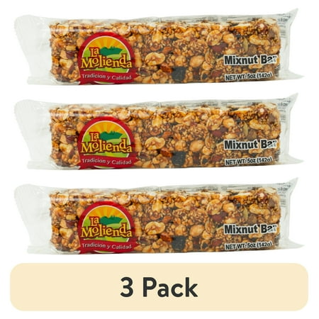 (3 pack) La Molienda Big Mix Peanut Candy Bar, Mexican Traditional Candy, 5 oz