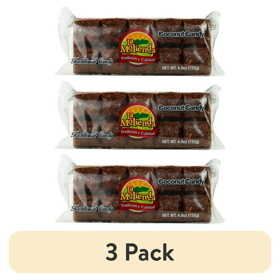 (3 pack) La Molienda Coconut Muela Candy, Mexican Hard Coconut Bar, 4.8 oz