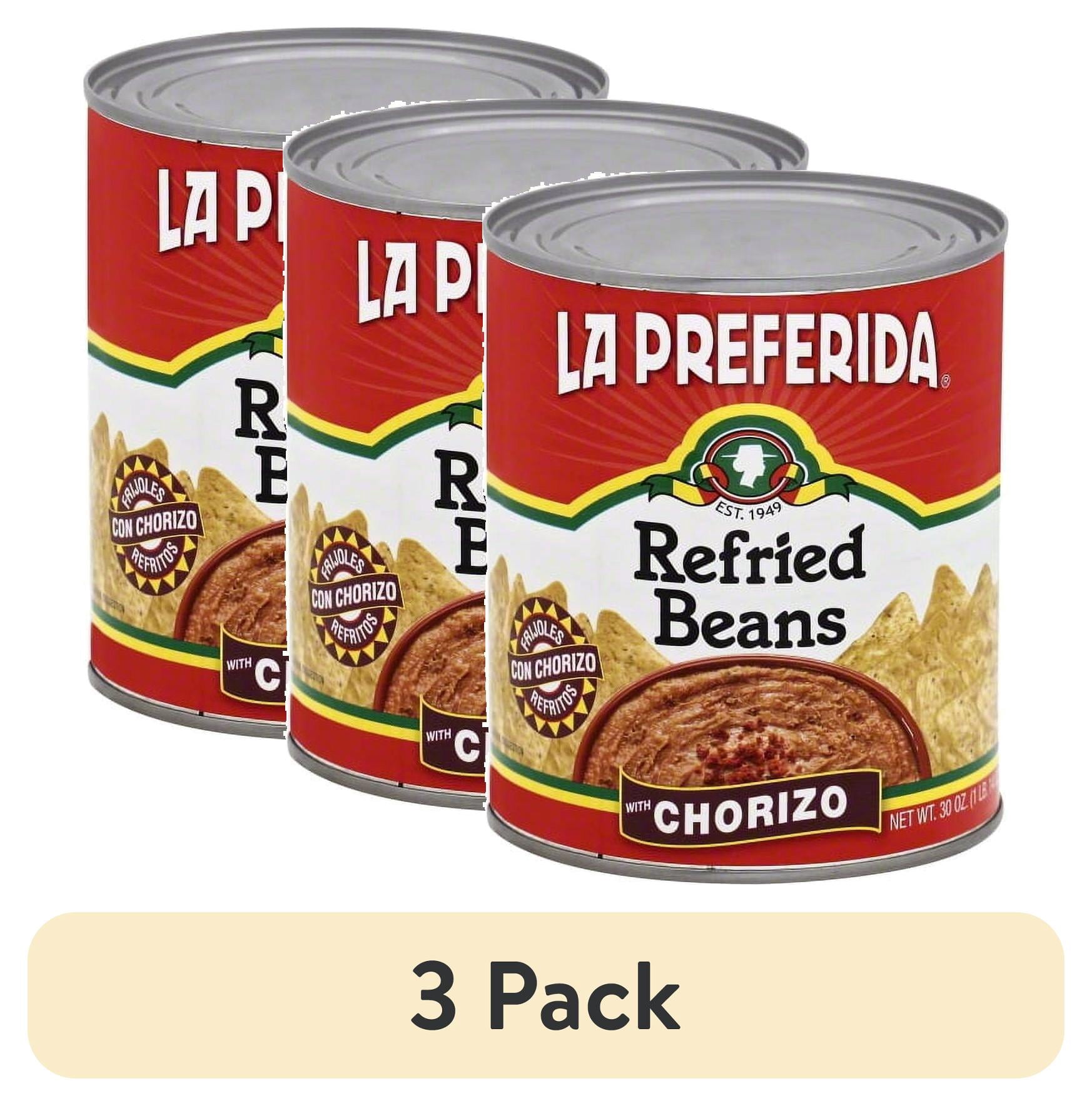 (3 pack) La Preferida Refried Beans with Chorizo, 30 oz