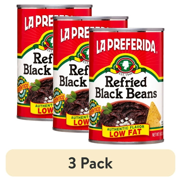 (3 pack) La Preferida Refried Black Beans, 16 Oz