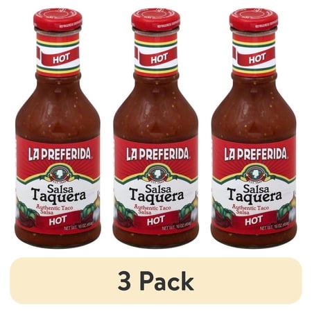 (3 pack) La Preferida Salsa Taquera Taco Sauce, 15 oz