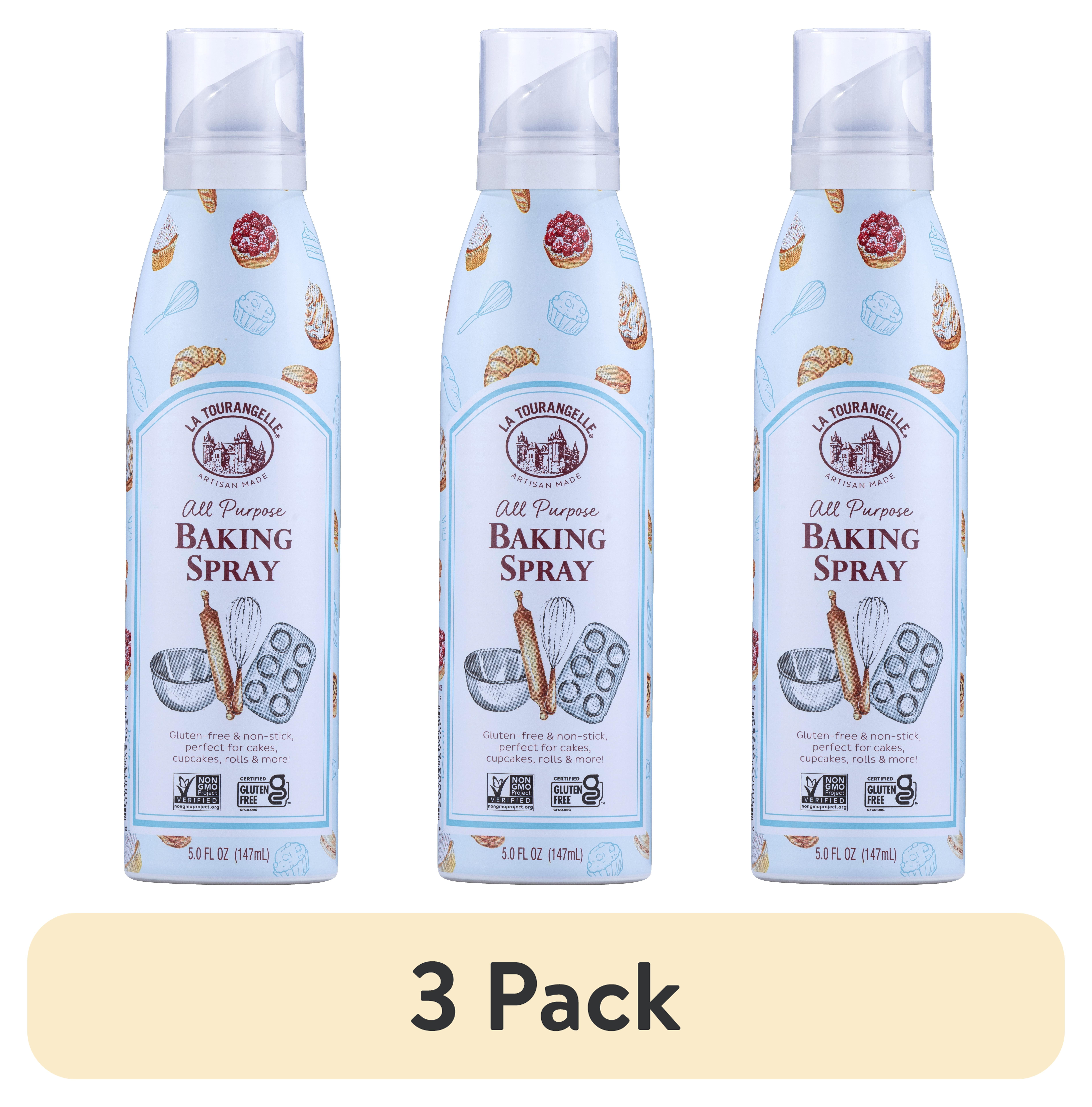 (3 pack) La Tourangelle All Purpose Baking Oil Spray, 5 fl oz (147 ml)