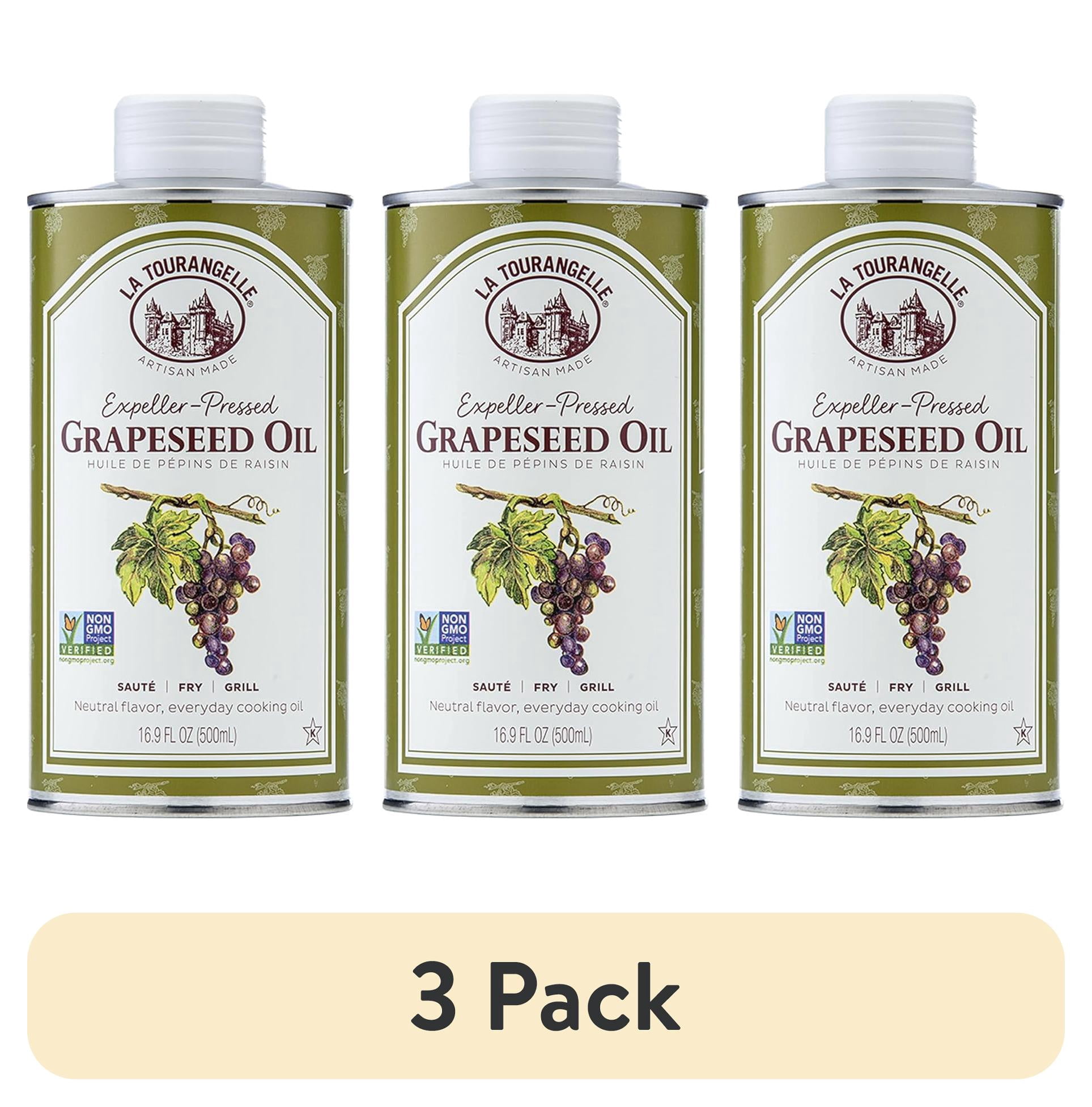 (3 pack) La Tourangelle Grapeseed Oil, Expeller-Pressed 16.9 fl oz
