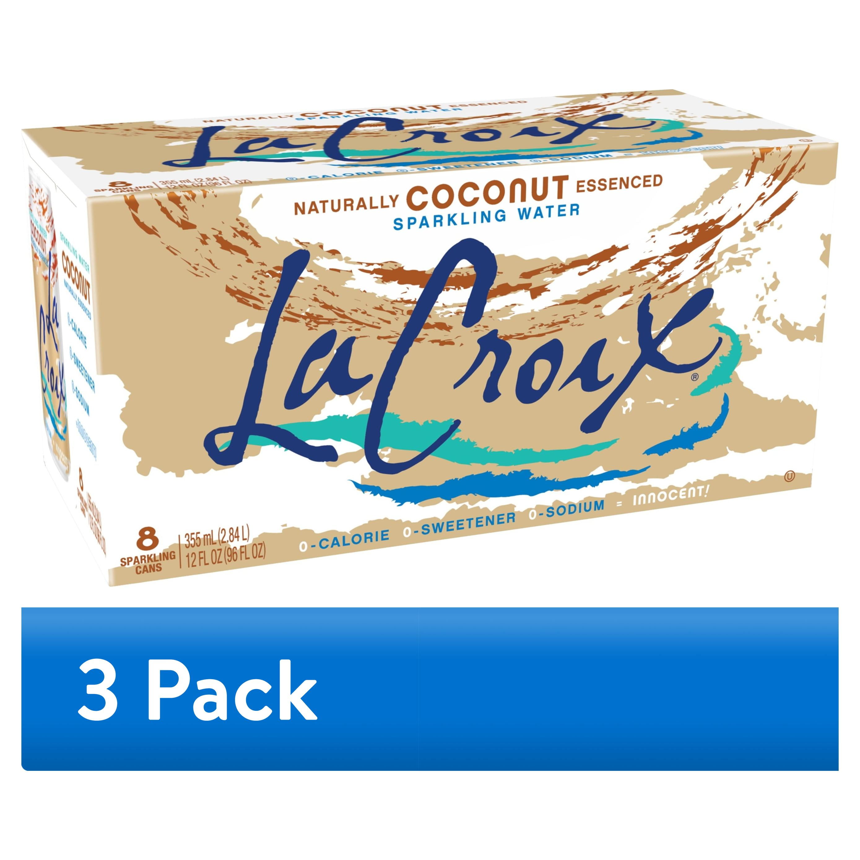 (3 pack) LaCroix Coconut Sparkling Water, 12 Fl. Oz., 8 Count