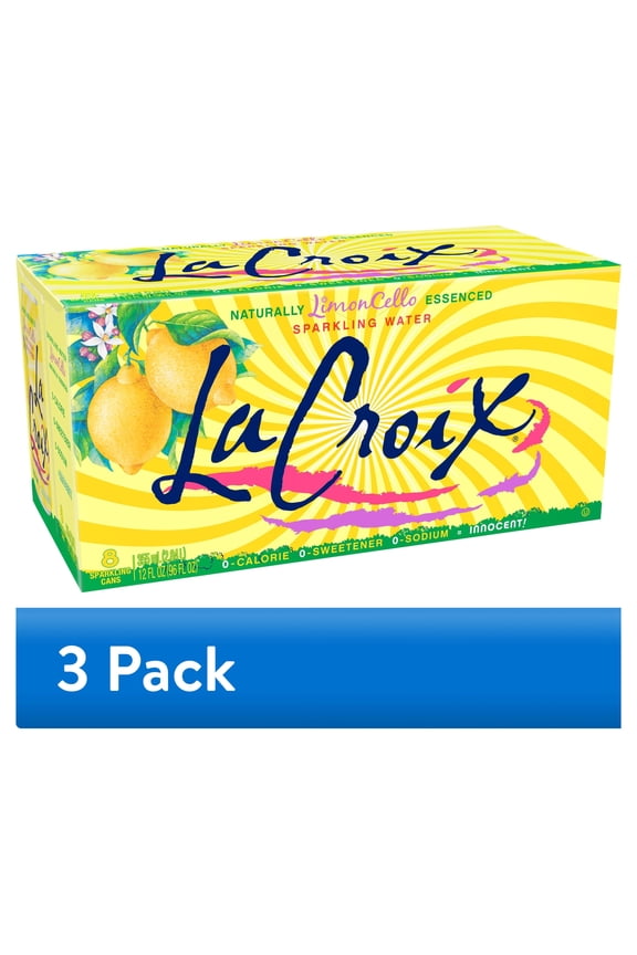 (3 pack) LaCroix LimonCello Sparkling Water - 8pk/12 fl oz Cans, 8 / Pack (Quantity)