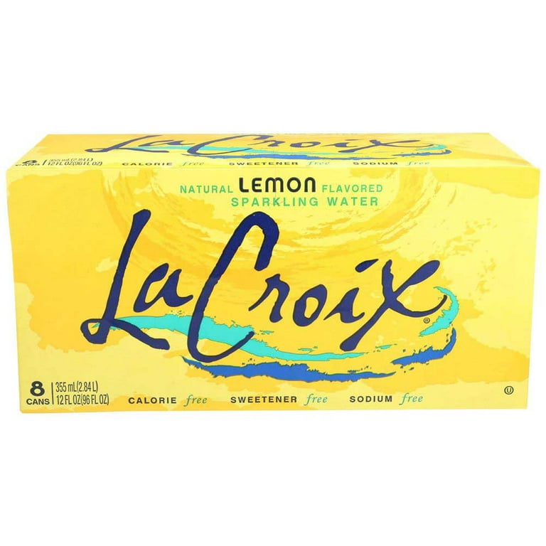 La Croix Lemon Flavored Sparkling Water, 12oz, 8 Count Fizzy Cans