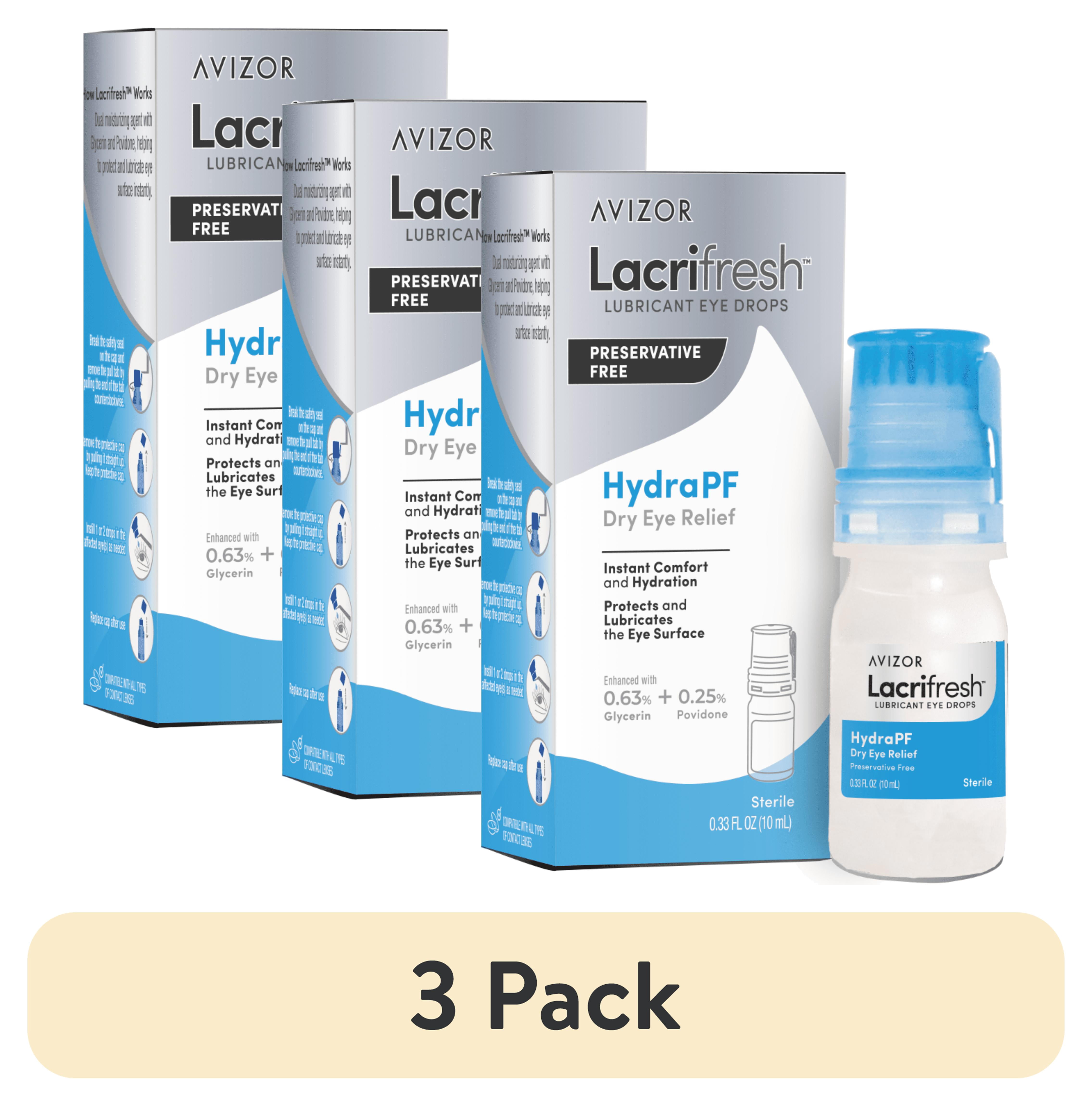 (3 pack) Lacrifresh HydraPF Lubricant Eye Drops for Dry Eye Relief .33 fl oz (10mL)