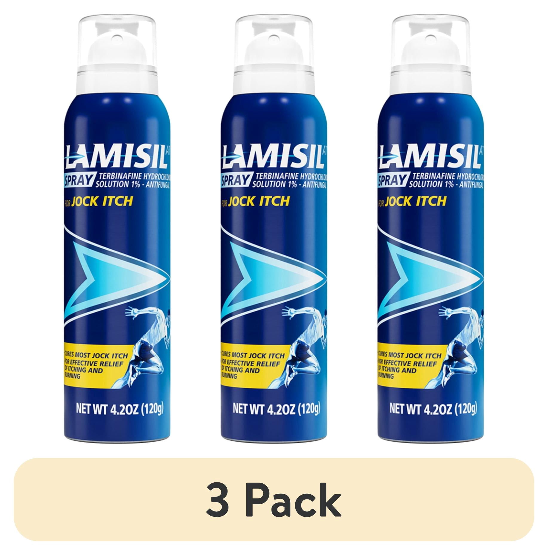 (3 pack) Lamisil Jock Itch Spray, 1 Week Antifungal Treatment, Prescription Strength Terbinafine, 4.2 oz