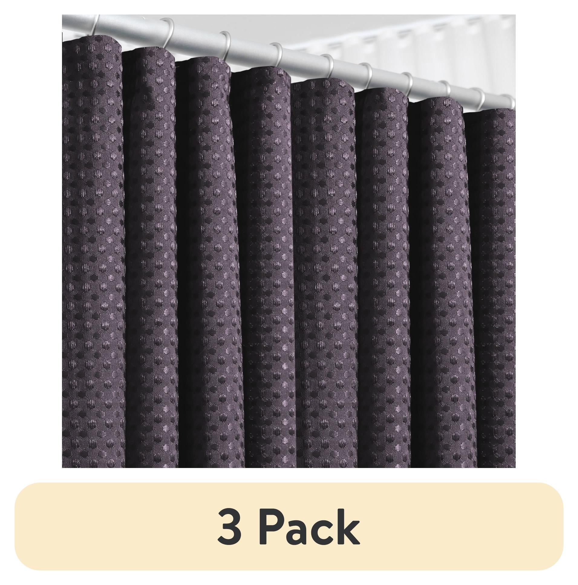 (3 pack) LammaLoe Purple Shower Curtain, Waffle Weave Heavy Duty Fabric Shower Curtain, 72” x 72" Hotel Luxury 256 GSM Bathroom Curtains