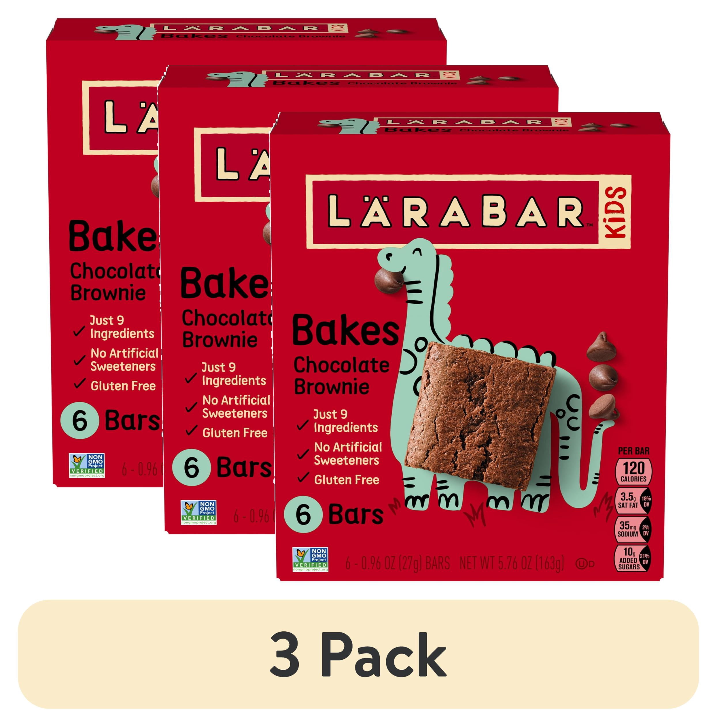(3 pack) Larabar Kids, Bakes Chocolate Brownie Bars, Gluten Free, 6 Ct, 5.76 oz