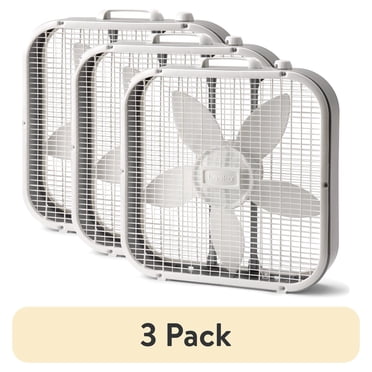 Lasko 20" Classic Box Fan – 3 Speeds, Weather-Resistant Motor, 5 Blades, White, Corded Electric, Model B20200