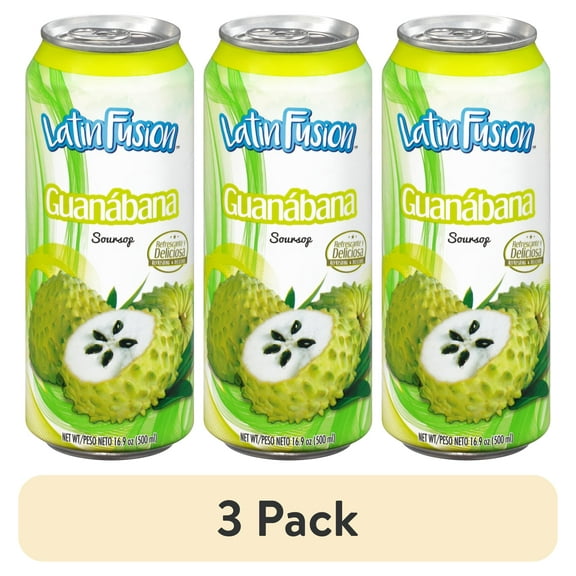 (3 pack) Latin Fusion Soursop Juice, Agua de Guanabana, 16.9 fl.oz.