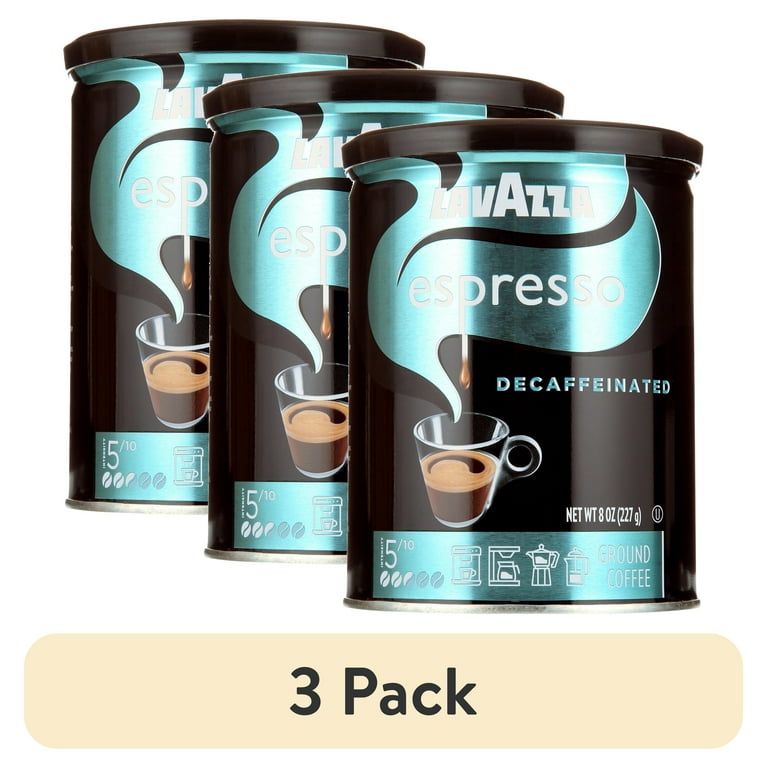 3 pack) Lavazza Espresso Decaffeinato Medium Roast Ground Coffee