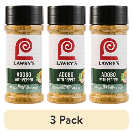 (3 pack) Lawry's Kosher Adobo with Pepper, 14.37 oz Bottle