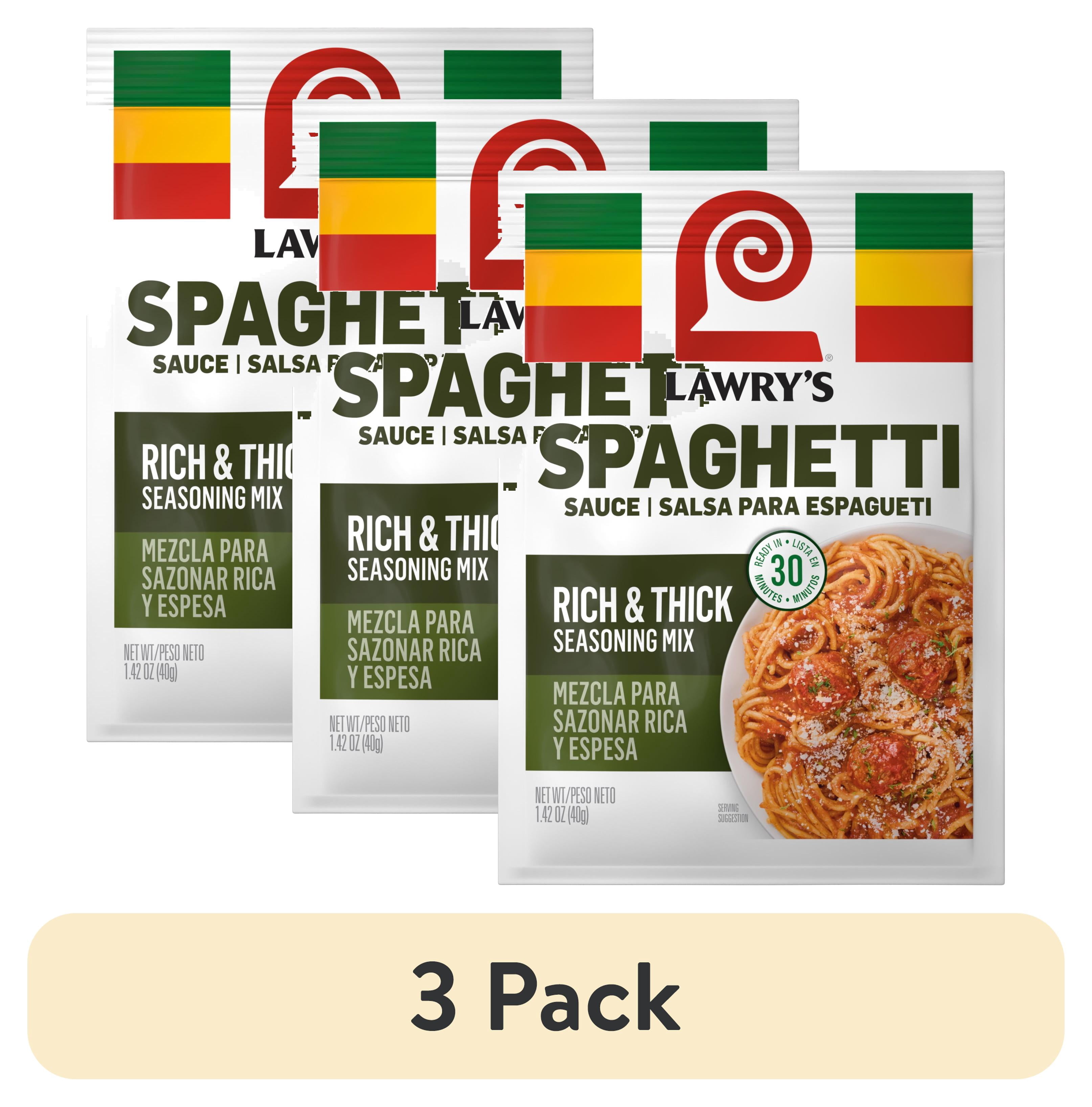 Thick Rectangular Spaghetti (3 pack) Lawry's Extra Rich & Thick Spaghetti Mix, 1.42 oz Packet ...