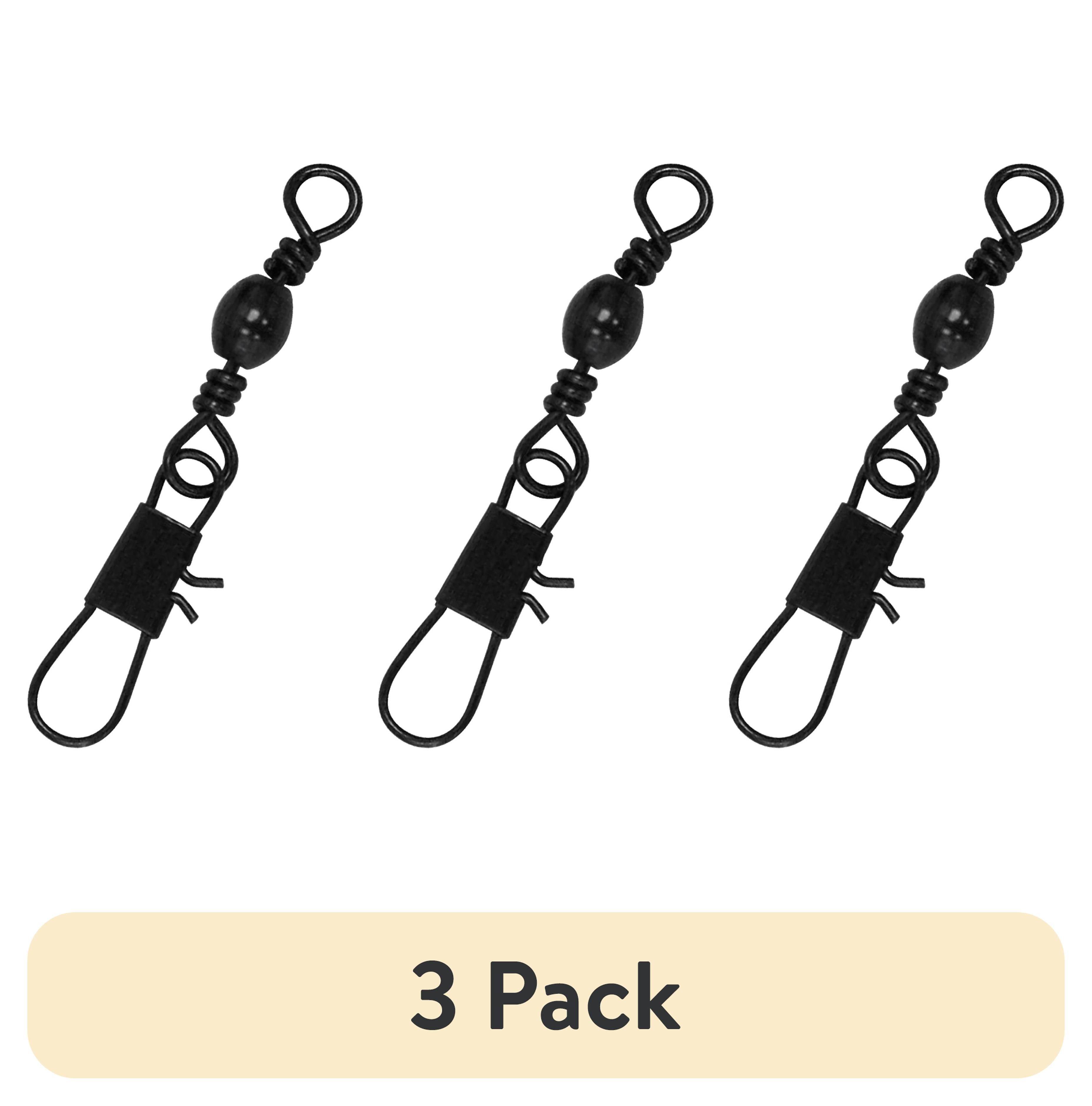 (3 pack) Lazer Sharp Barrel Swivel with Interlock Snap, Black, Size 5, 35 Pack