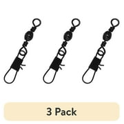 (3 pack) Lazer Sharp Barrel Swivel with Interlock Snap, Black, Size 5, 35 Pack