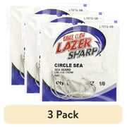 (3 pack) Lazer Sharp L197GH-1/0 Lazer Circle Offset Hook, Size 1/0