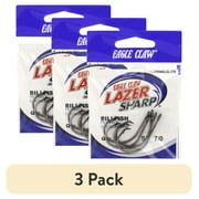 (3 pack) Lazer Sharp L2004ELGH7/0 Light Wire Hook, Black, Size 7/0