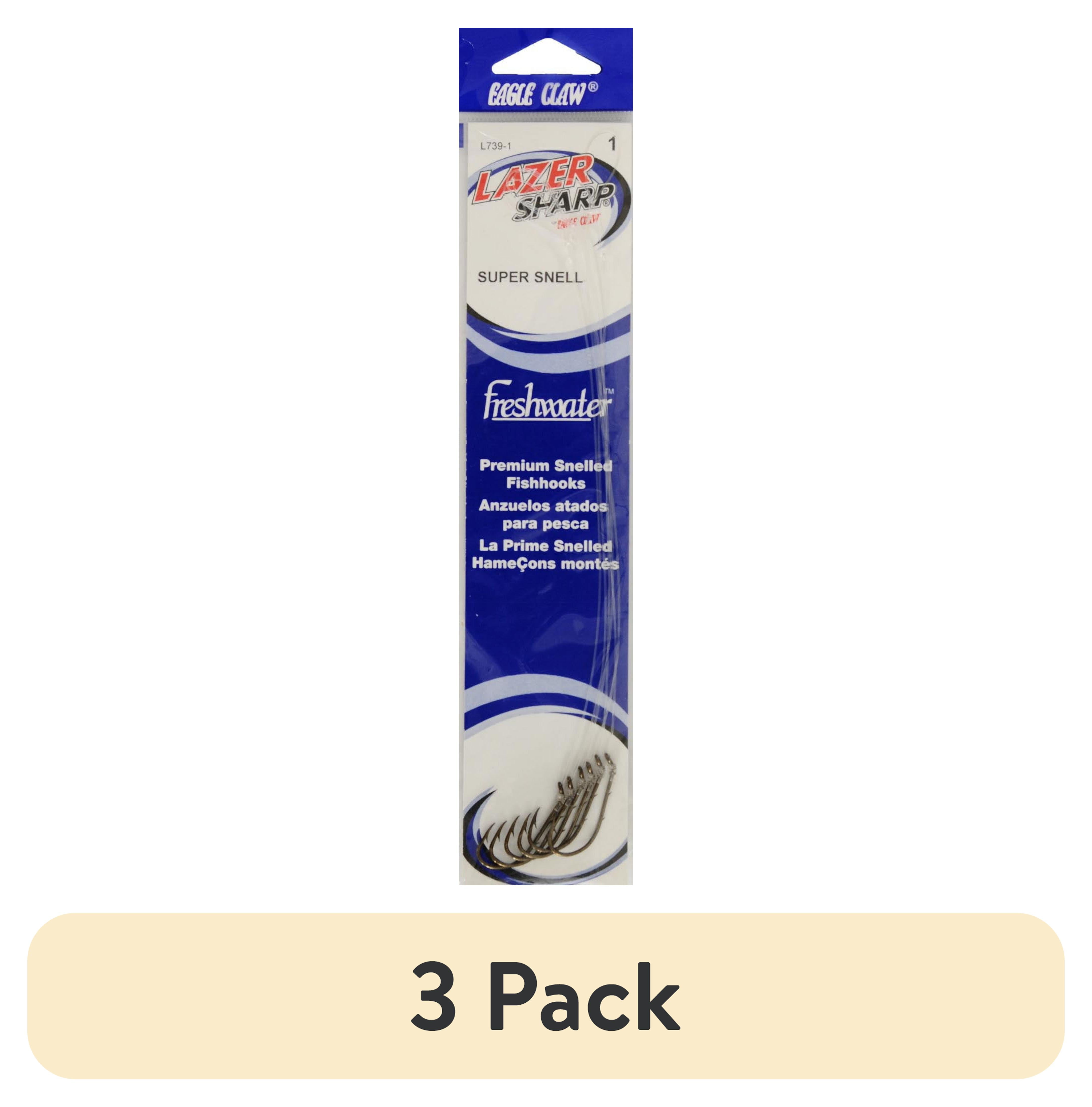 (3 pack) Lazer Sharp L739H-1 Lazer Sharp 6" Super Snell, Bronze, Size 1 Hook