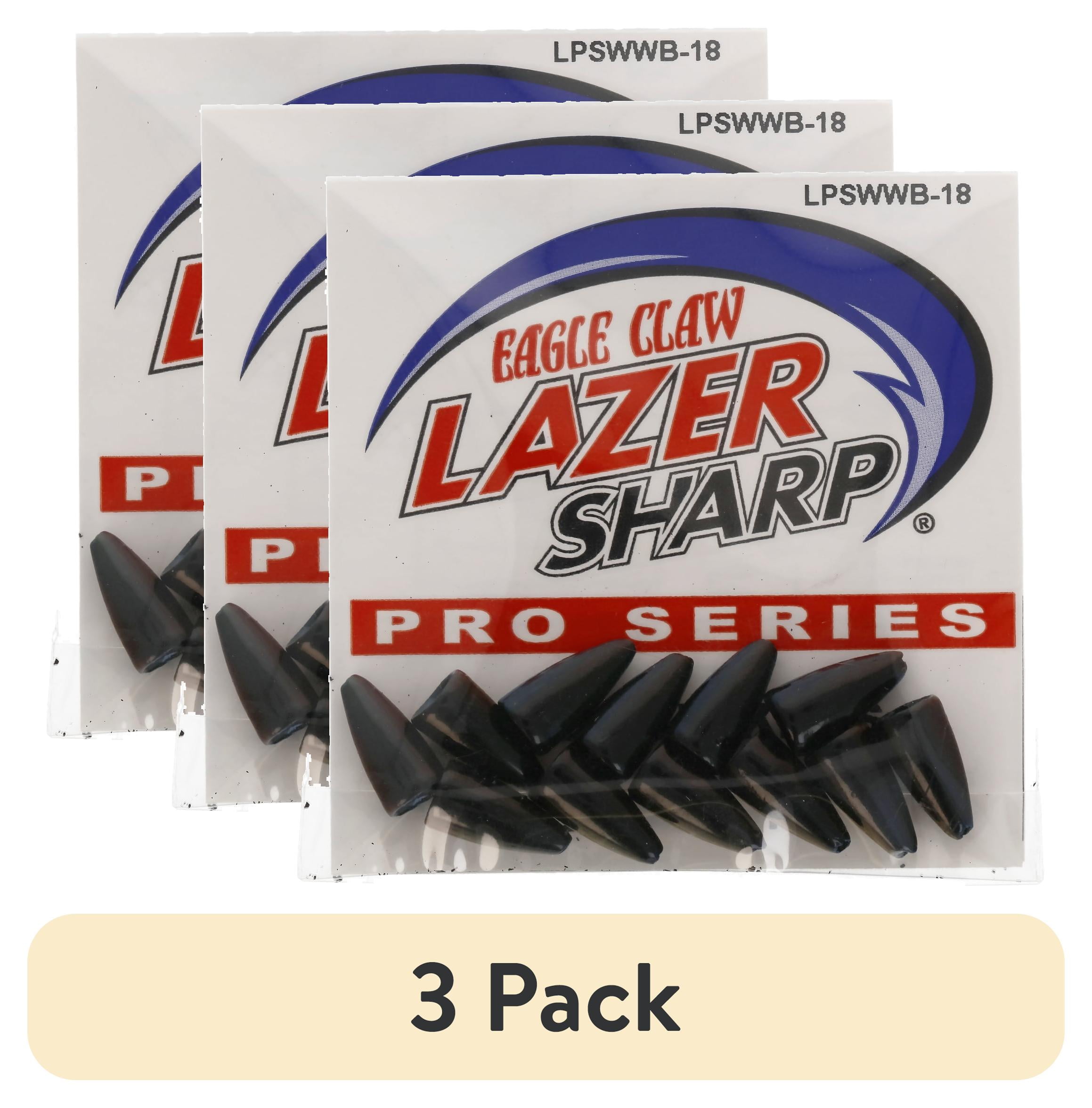 (3 pack) Lazer Sharp Pro Series Worm Weight Value Pack, Black, 1/8 oz.
