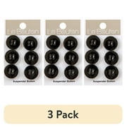 (3 pack) Le Bouton Black 3/4" Round 4-Hole Buttons, 6 Pieces