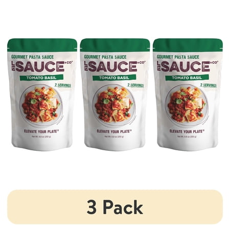 (3 pack) Le Sauce & Co. Tomato Basil Gourmet Pasta Sauce, 8.8 oz, 2 Serving Pouch