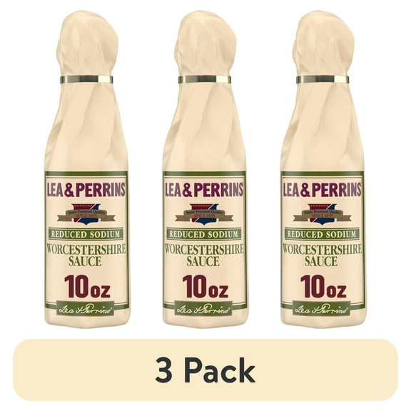 (3 pack) Lea & Perrins Reduced Sodium Worcestershire Sauce, 10 fl. oz. Bottle