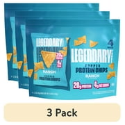 (3 pack) Legendary Foods Popped Protein Chips - Ranch 4 Pack | Protein Snack | Gluten-Free| Keto Friendly