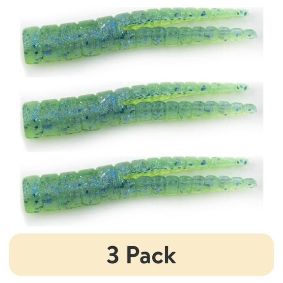 (3 pack) Leland Lures Crappie Magnet Softbait, 15pc Body, Mermaid