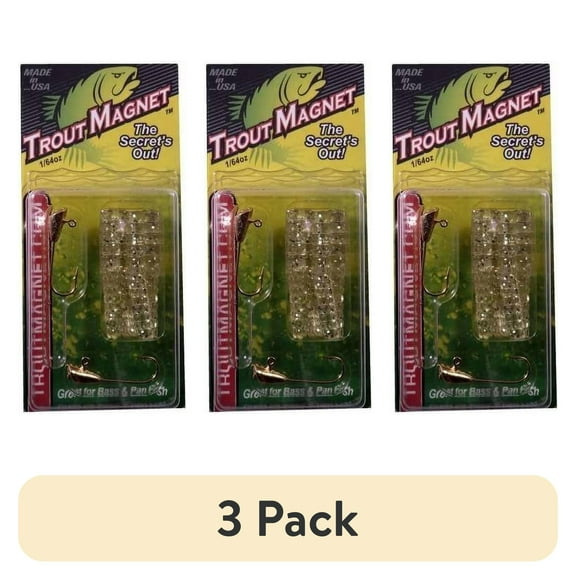 (3 pack) Leland Lures Trout Magnet 1/64 oz Softbait 9 Count Glow Glitter
