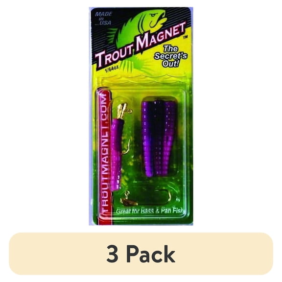 (3 pack) Leland Lures Trout Magnet Softbait 1/64 oz, Purple Haze, 9 Count