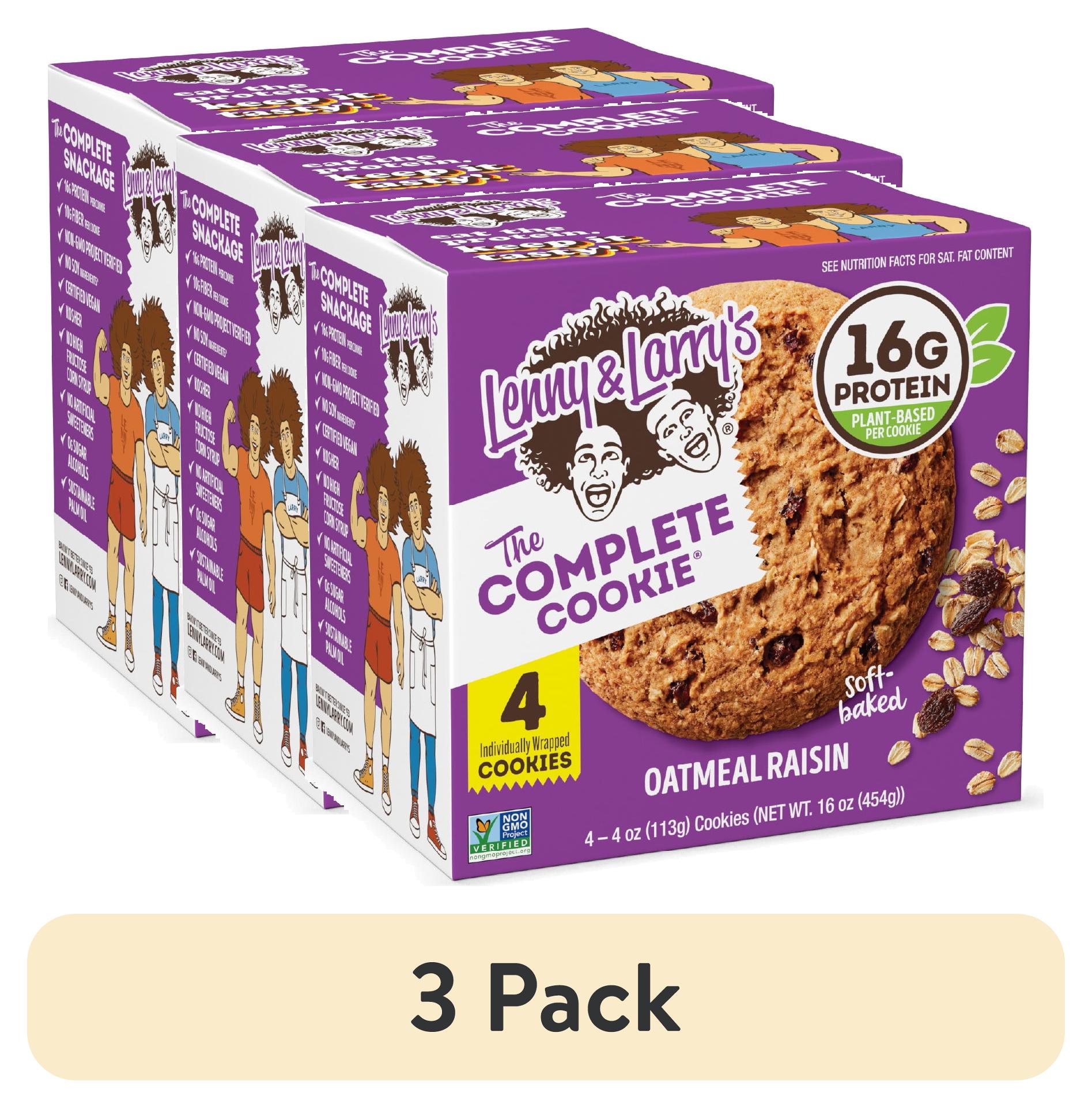 (3 pack) Lenny and Larry's The Complete Cookie, Oatmeal Raisin, 4 oz, 4 Ct