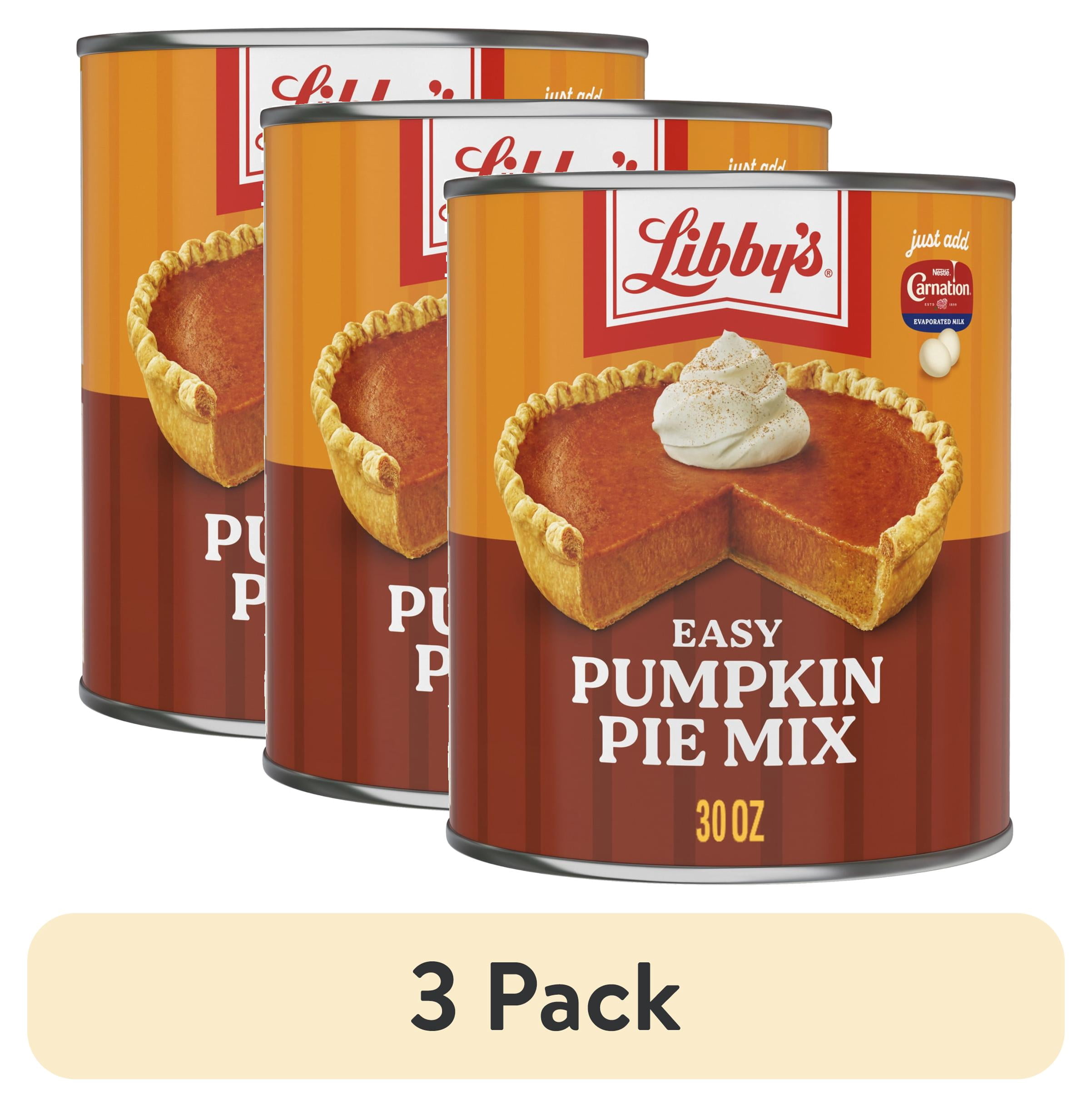 (3 pack) Libby's Easy Pumpkin Pie Mix, Canned Pumpkin Pie Filling, Baking One 9-inch Pumpkin Pie, 30 oz
