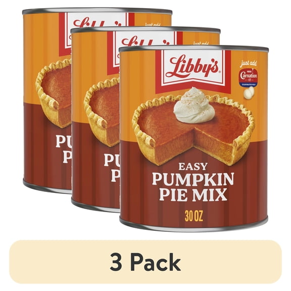 (3 pack) Libby's Easy Pumpkin Pie Mix, Canned Pumpkin Pie Filling, Baking One 9-inch Pumpkin Pie, 30 oz