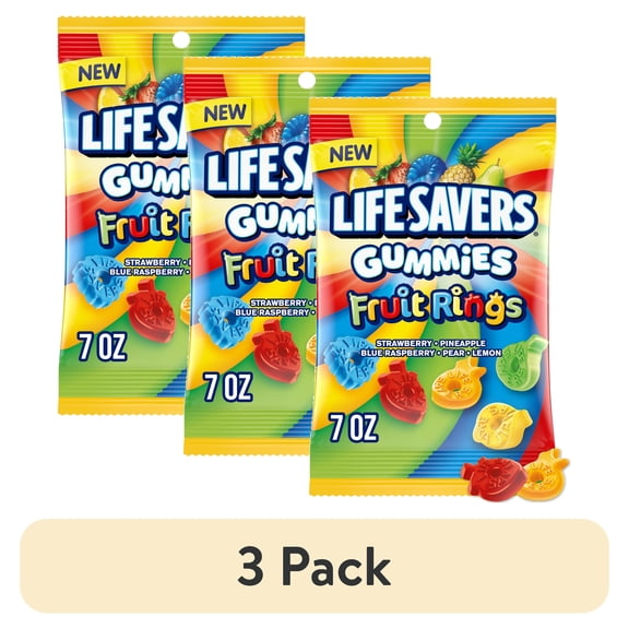 (3 pack) Life Savers Gummies Fruit Rings Gummy Candy - 7 oz Bag