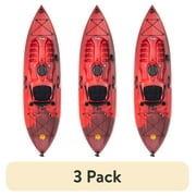 3 pack Lifetime Tamarack Angler 10 ft Sit-On-Top Fishing Kayak, Volcano Fusion 91340