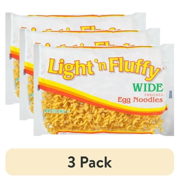 (3 pack) Light 'n Fluffy Wide Egg Noodle Pasta, 12-Pack (12 oz Each) – Perfect for Stroganoff, Casseroles & Comfort Food