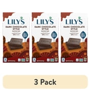 3 pack Lilys Dark Chocolate Style No Sugar Added, Baking Bar, 4 oz