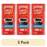 (3 pack) Lindsay Medium Pitted Black Ripe Olives, 4 Pack Cups