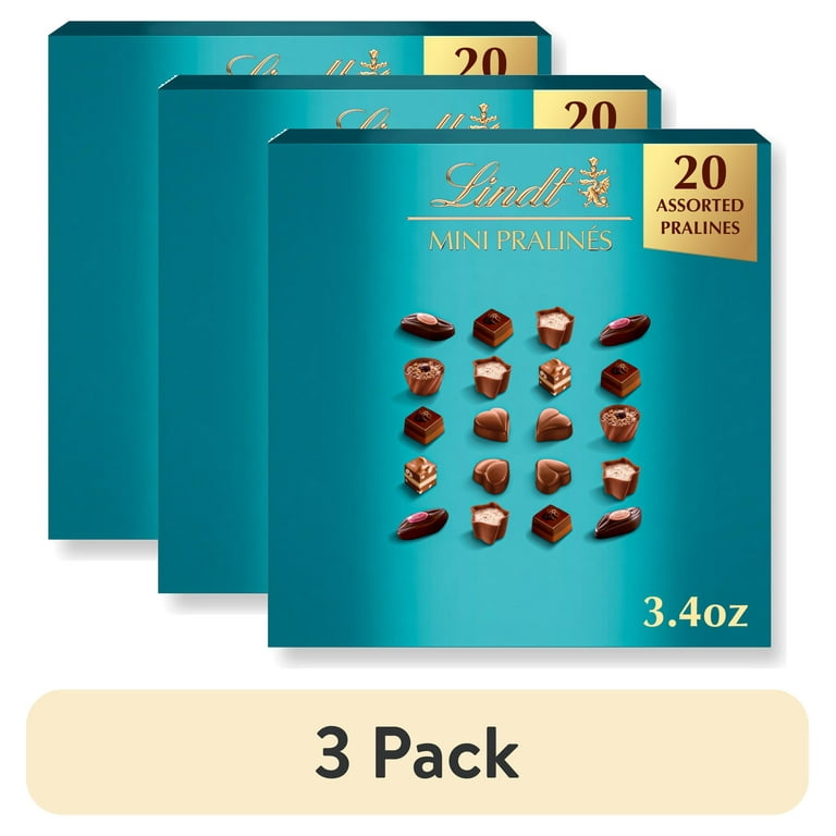 3 pack) Lindt Mini Pralines Assorted Chocolates 3.4 oz Gift Box