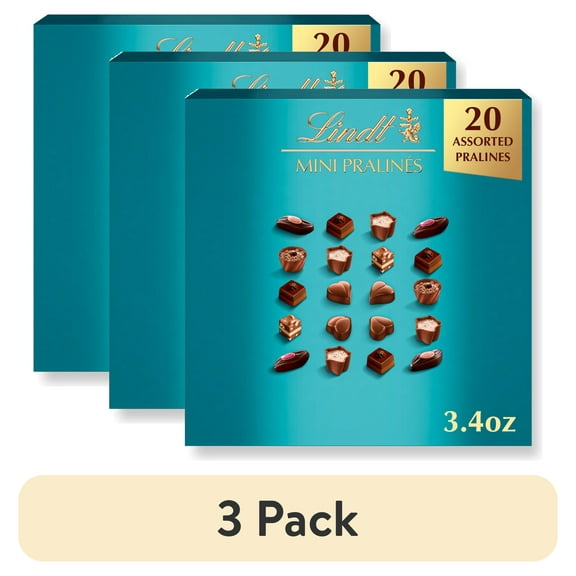 (3 pack) Lindt Mini Pralines, Assorted Chocolate Candy Pralines, 3.4 oz Box