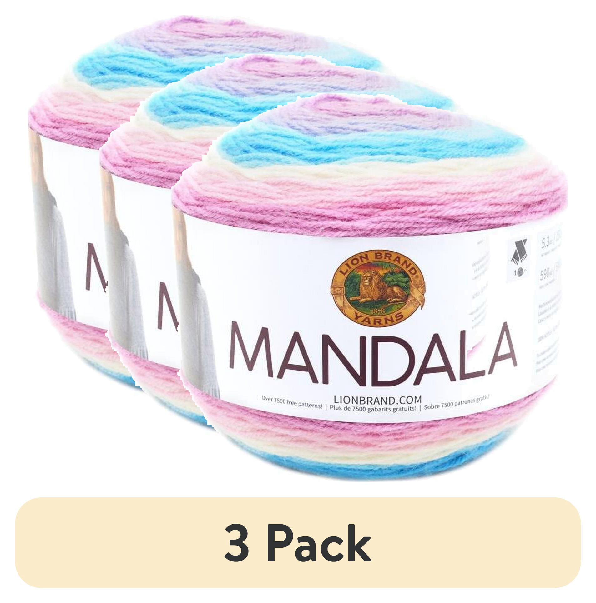 (3 pack) Lion Brand Yarn Mandala Liger Self-Striping Light Acrylic ...