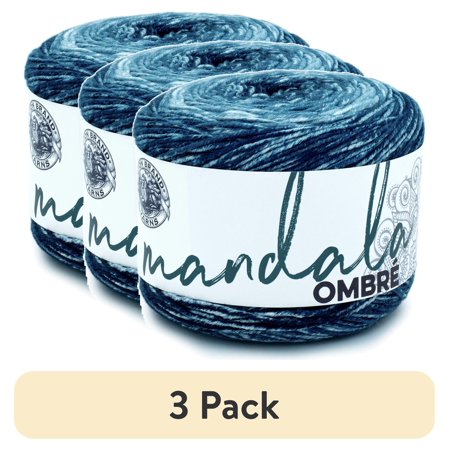 (3 pack) Lion Brand Yarn Mandala Ombre Harmony Ombre Cake Medium Acrylic Multi-color Yarn