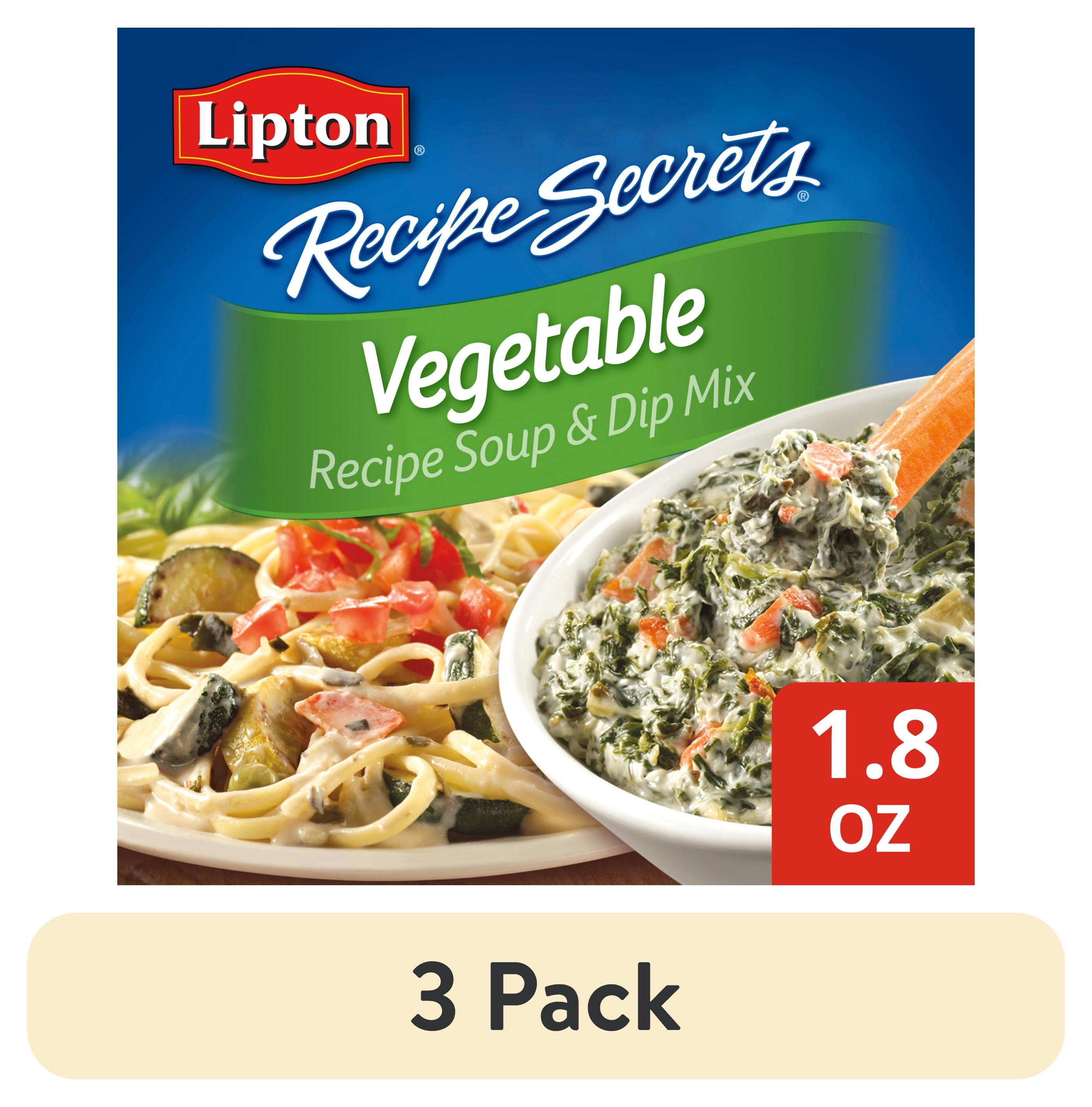 (3 pack) Lipton Recipe Secrets Vegetable Soup and Dip Mix, 1.8 oz ...