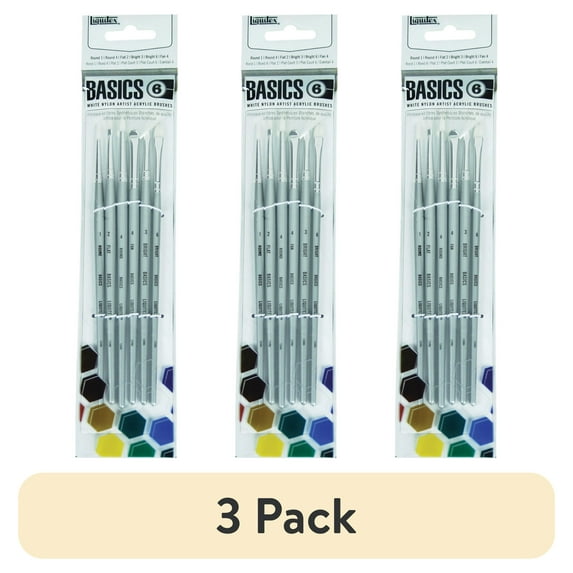 (3 pack) Liquitex BASICS Brush Set 6, Small Brush