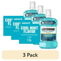 (3 pack) Listerine Cool Mint Intense Antiseptic Mouthwash, For Bad Breath & Plaque Oral Care, 1.5 L