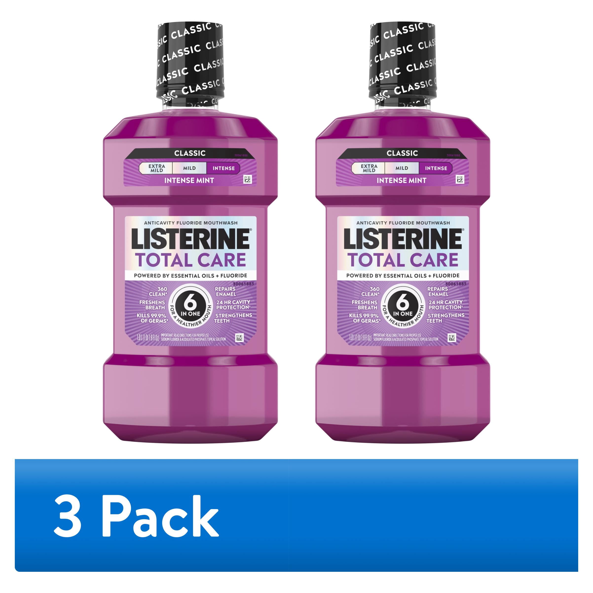 (3 pack) Listerine Total Care Intense Anticavity Fluoride Mouthwash Oral Care, 2 x 1 L